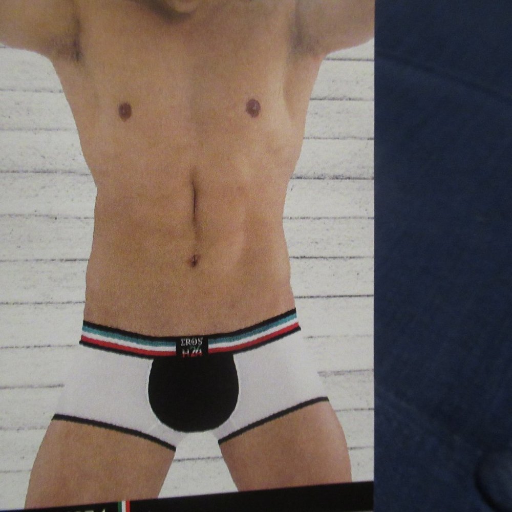 NWT Eros Veneziani Made in Italy Push-Up Black and White Boxer Tri-Pack M-L